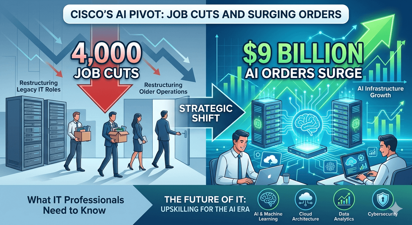 Cisco Cuts 4,000 Jobs as AI Orders Surge to $9 Billion: What Every IT Professional Needs to Know