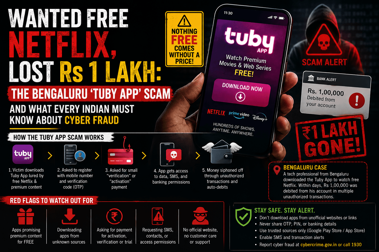 Wanted Free Netflix, Lost Rs 1 Lakh: The Bengaluru 'Tuby App' Scam and What Every Indian Must Know About Cyber Fraud